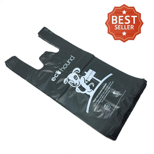 Ecohound LARGE Dog Poop Bags -VALUE PACKS with Handles & Hanging Tab - Green Coco