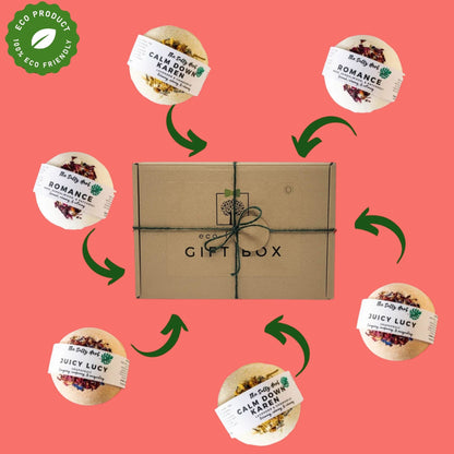 Gift Box - 6 Bath Bombs Set - Green Coco