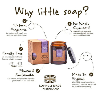 Little Soap Company Artisan Hand Poured Candle - English Lavender Scent - Green Coco